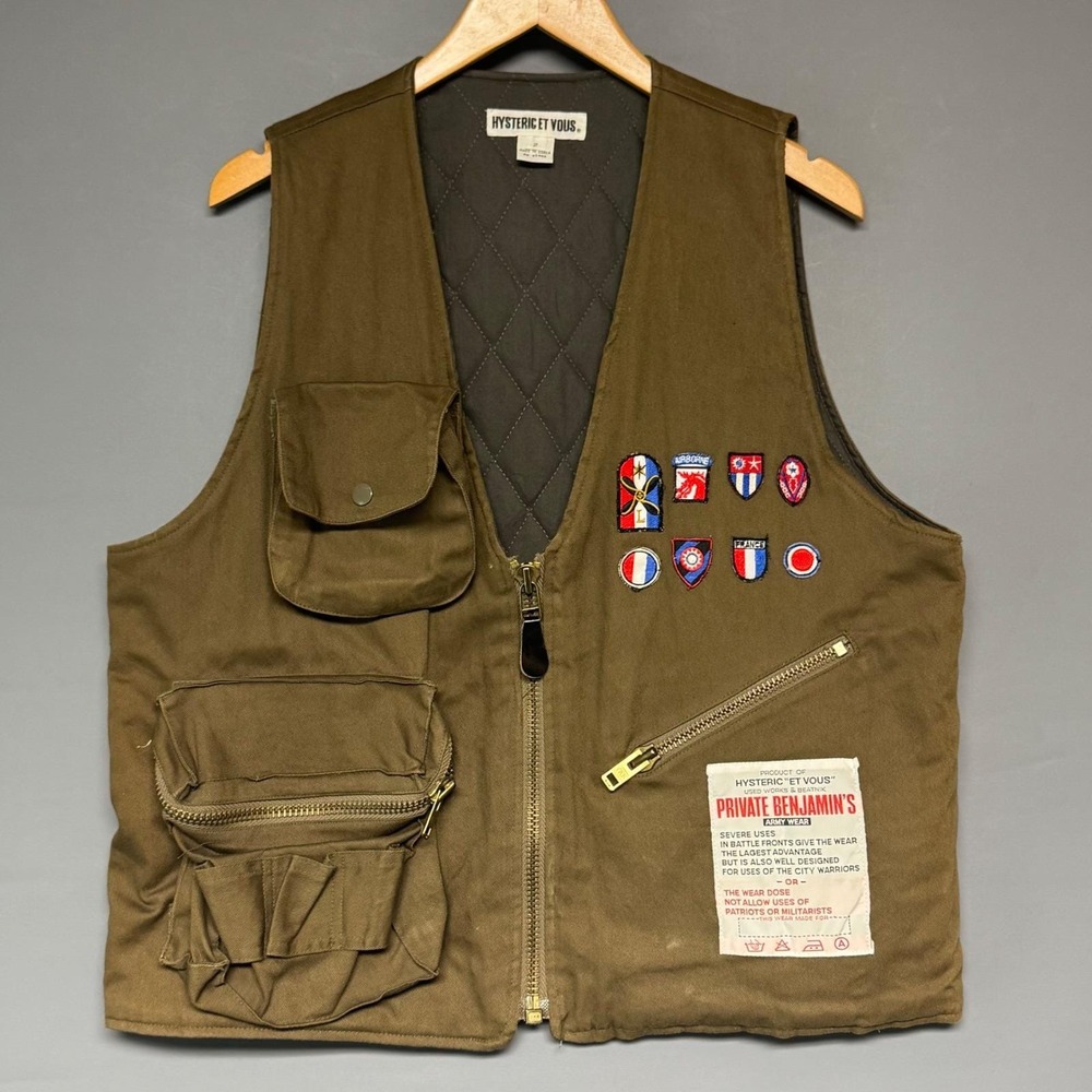 Hysteric Glamour Et Vous Pvt Benjamin Army Wear Vest Olive Drab JP Mens L (Sz 2